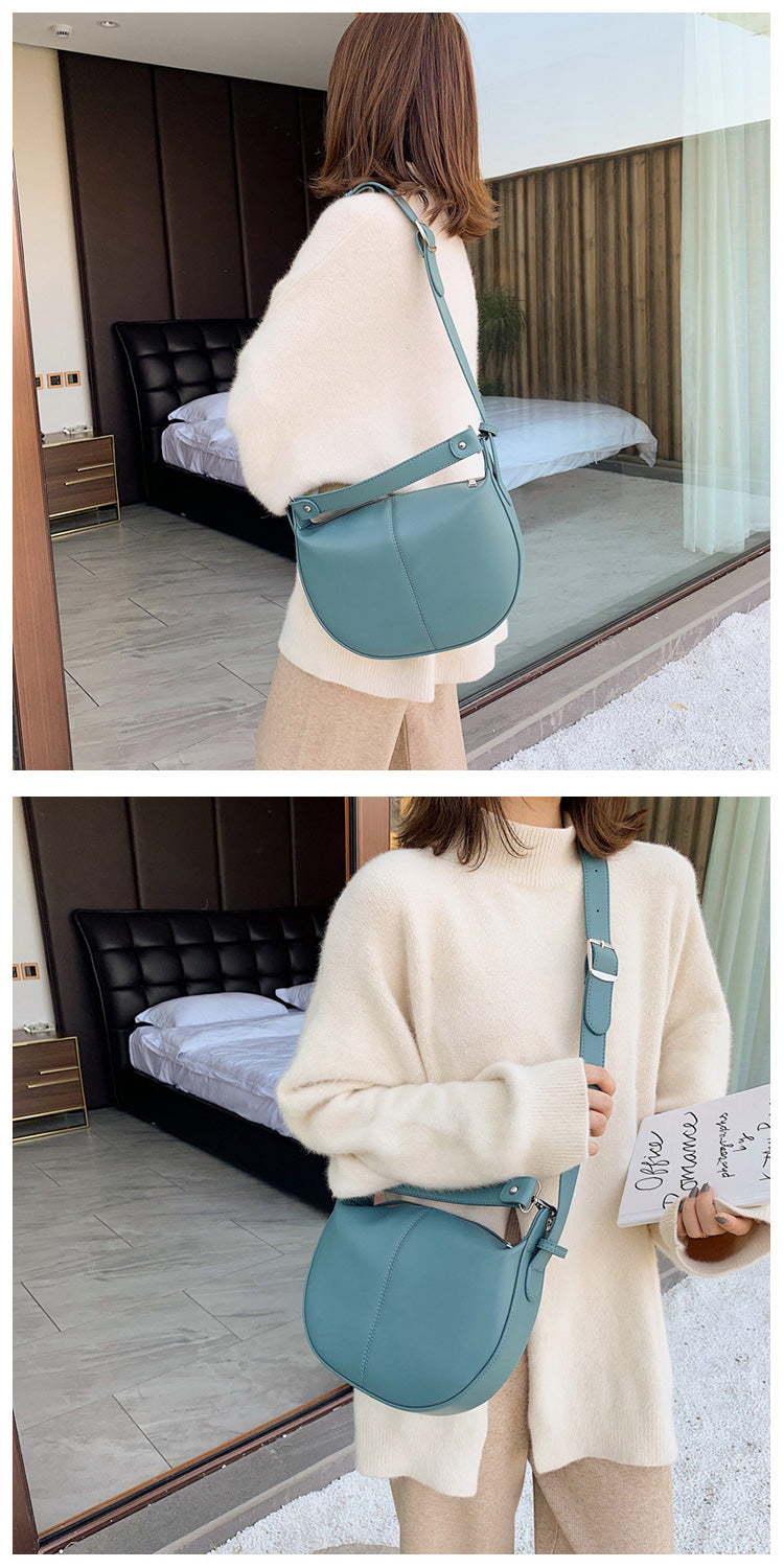 All-match texture diagonal simple shoulder bag