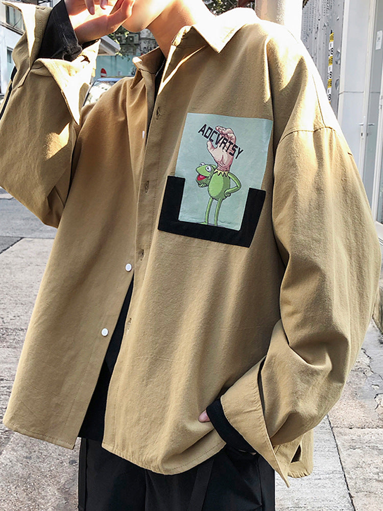 Men's Spring Cartoon Print Fashion And Comfort Shirt