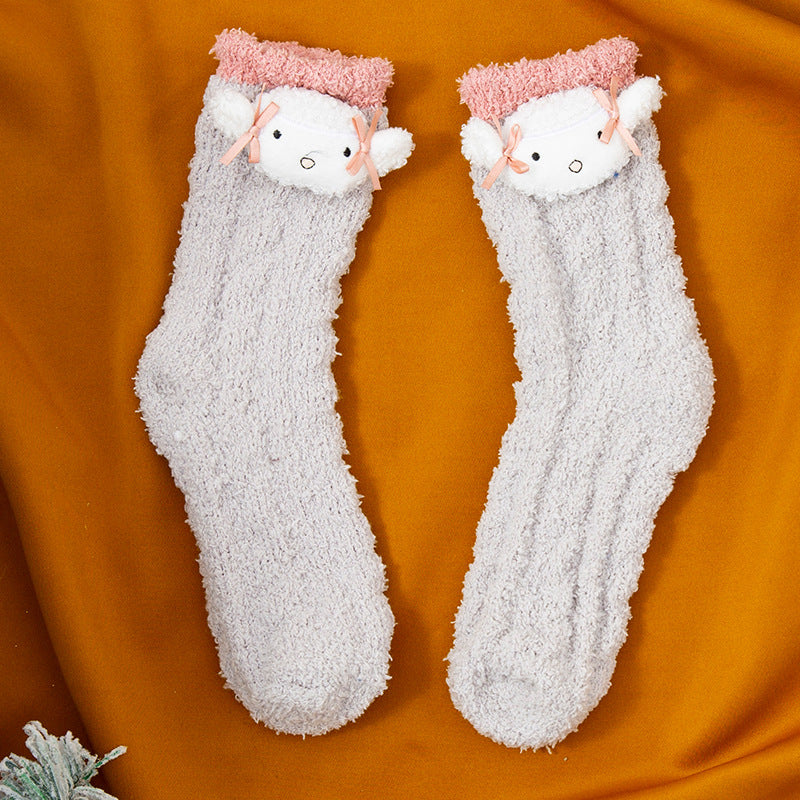 Coral Socks For Children In Autumn And Winter