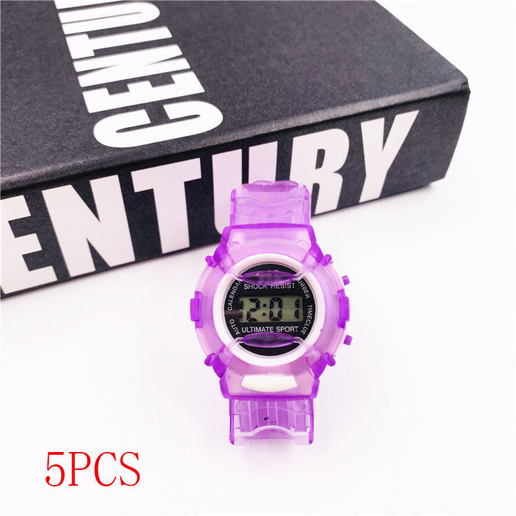 Children's jelly cartoon electronic watch multicolor