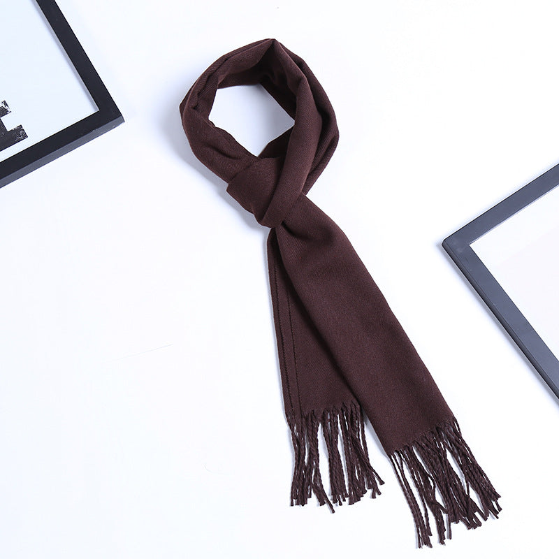 Pure color men's autumn and winter scarf