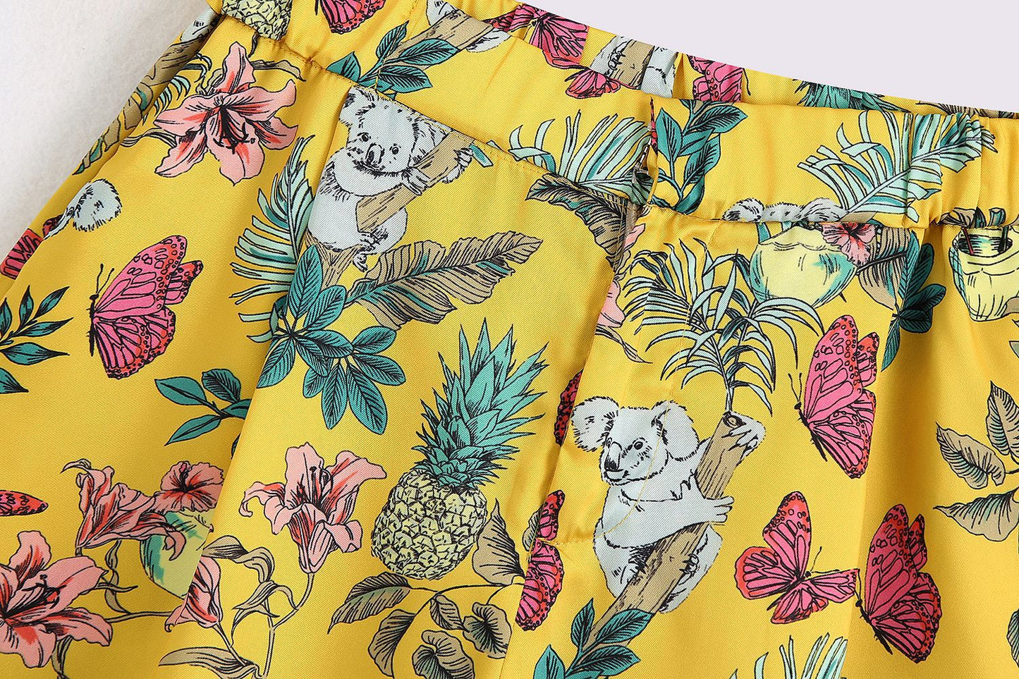 Women's yellow print shorts