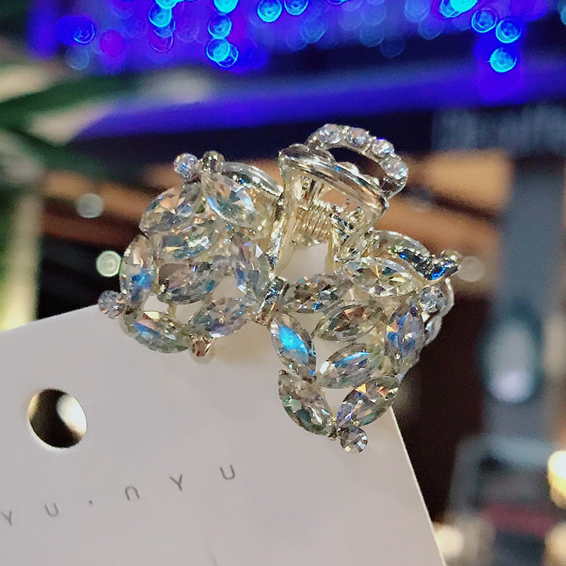 Crystal Bow Hairpin Cute Girl Back Of Head Clip Small Lairpin