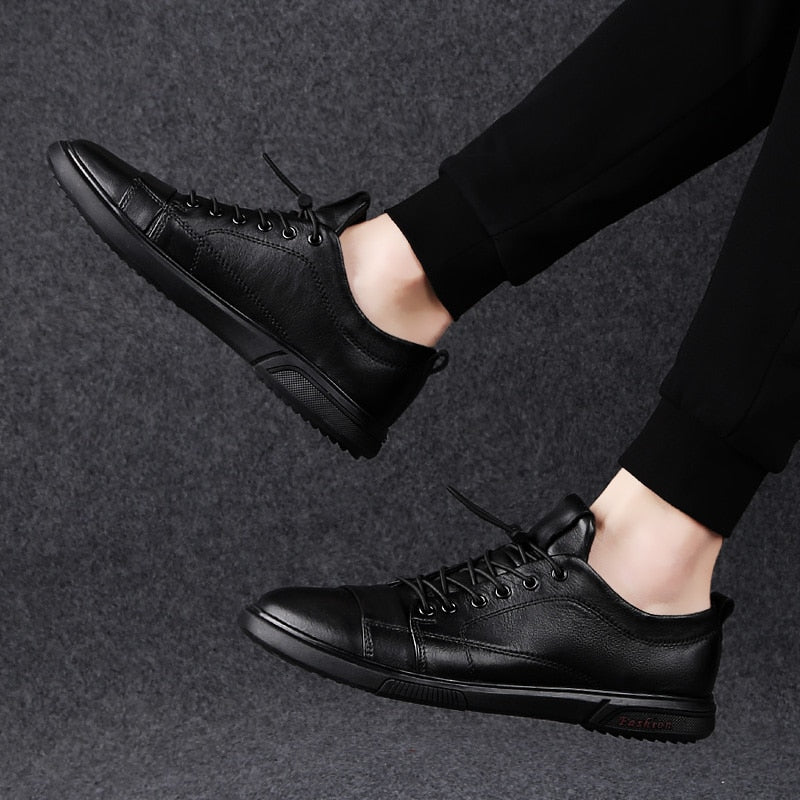 Autumn New British Leisure Top Leather Flat Shoes
