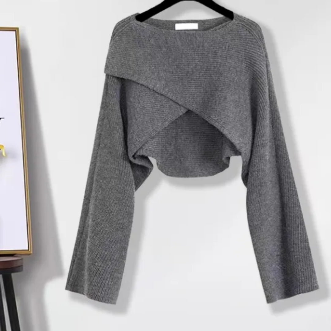 Salt-style Outfit French Pear-shaped High-end Knit Top For A Slimming Effect
