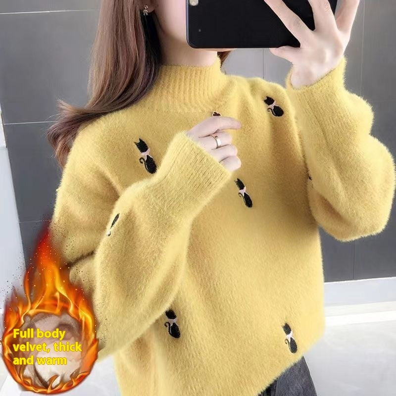 Waterproof Mink Velvet High Sense Women's Sweater Autumn And Winter New