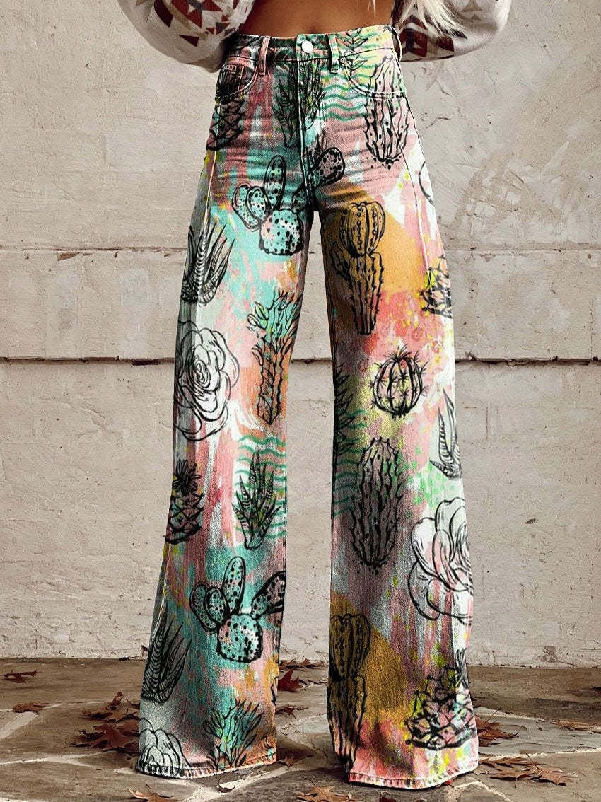Plus Size Women's Casual Pants Thin Wide Leg