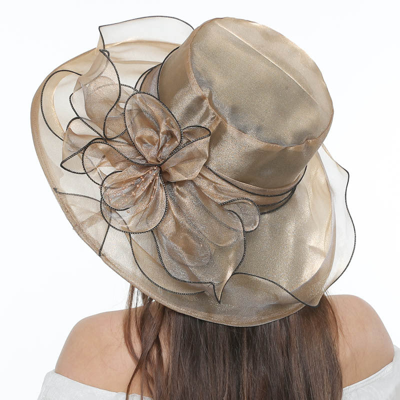 Vintage Flower Mesh Sunbonnet Organza Beach
