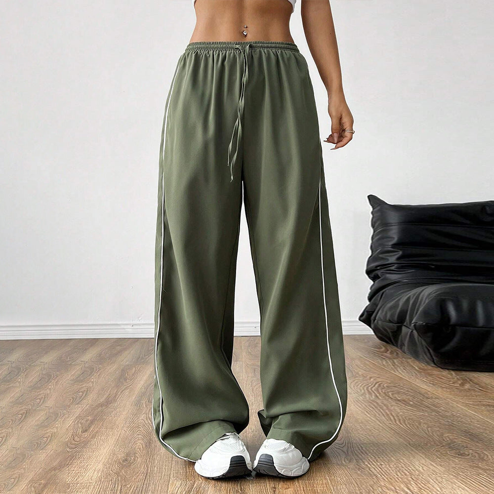 Color Contrast Wide-leg Pants
