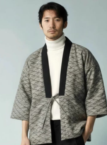 New Japanese-style Half-wrap Cotton Coat Warm Padded Cotton Outerwear With A Quilted Design