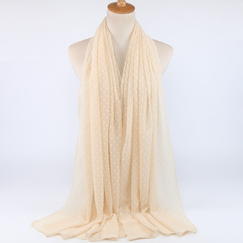 Chiffon folk style ball scarf