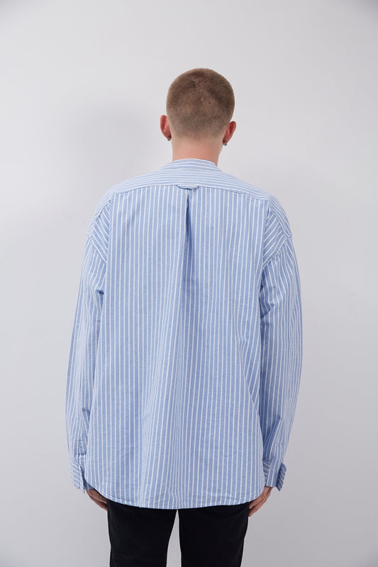 High Street FOG Style Striped Loose Men's Hip Hop Long Sleeve Shirt