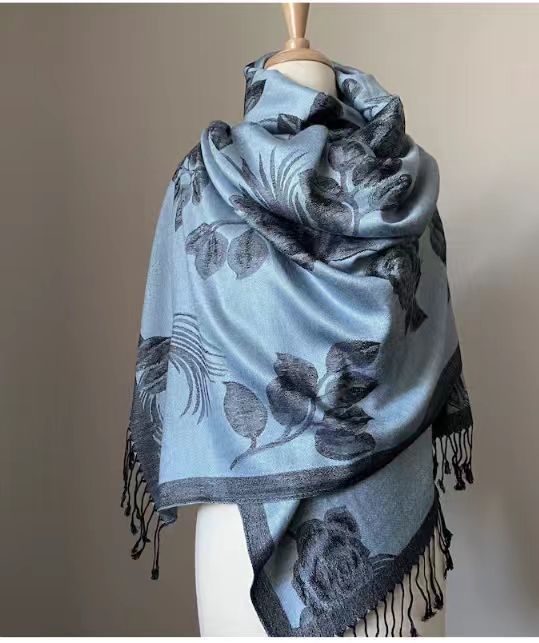 Womens AutumnWinter Faux Cashmere Shawl Cozy Wrap Scarf For Warmth