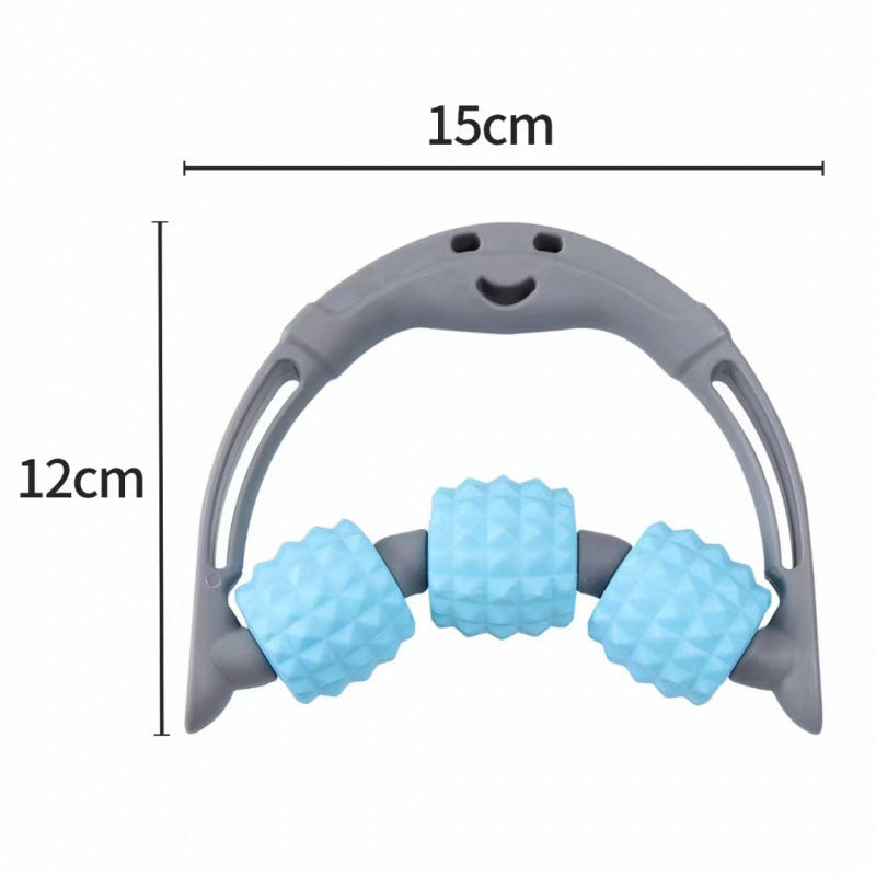 Handheld Massage Roller With Three Wheels For Yoga Meridian Clearing Acupoint Stimulation