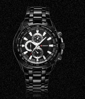 Business fashion casual sports six-needle steel belt men's quartz watch