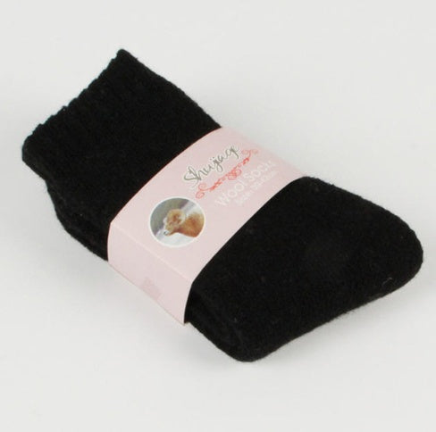 Autumn and winter new ladies rabbit wool socks women's tube socks Terry thick socks warm solid color pull socks