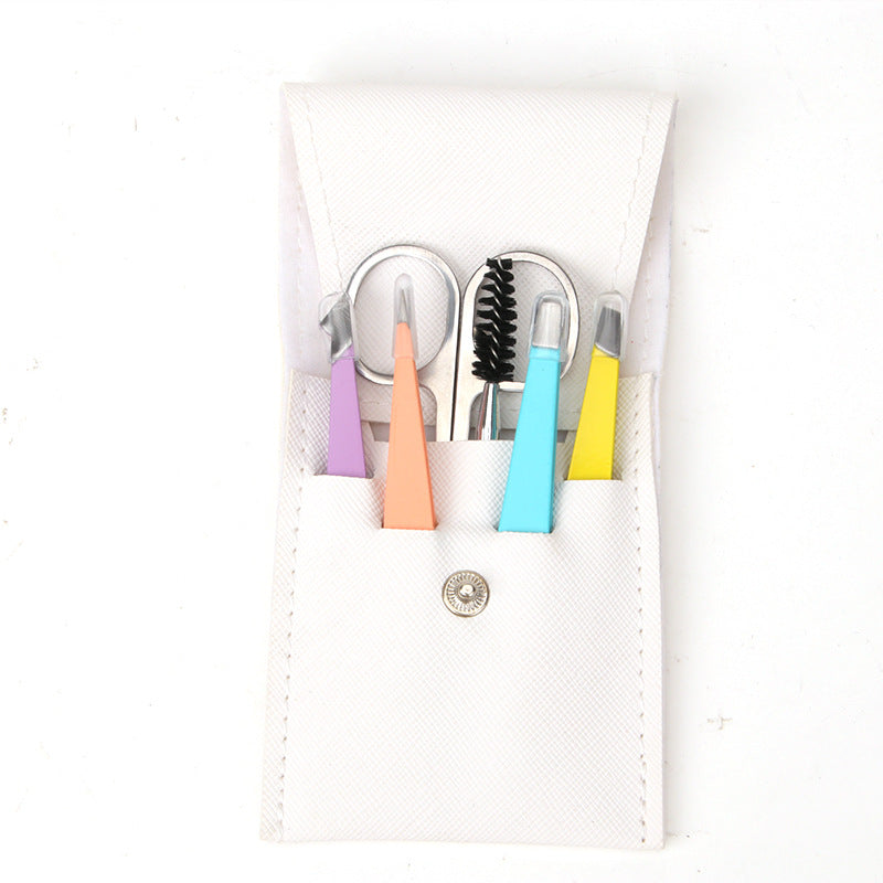 Stainless Steel Clip False Eyelashes Brush Eyebrow Trimming Set