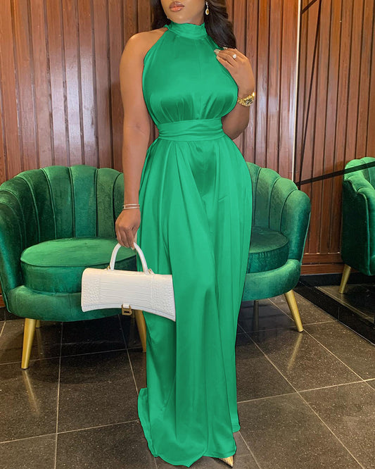 Kvinders Ærmeløs Løs Talje På Bukser Forfriskende Wide-leg Jumpsuit