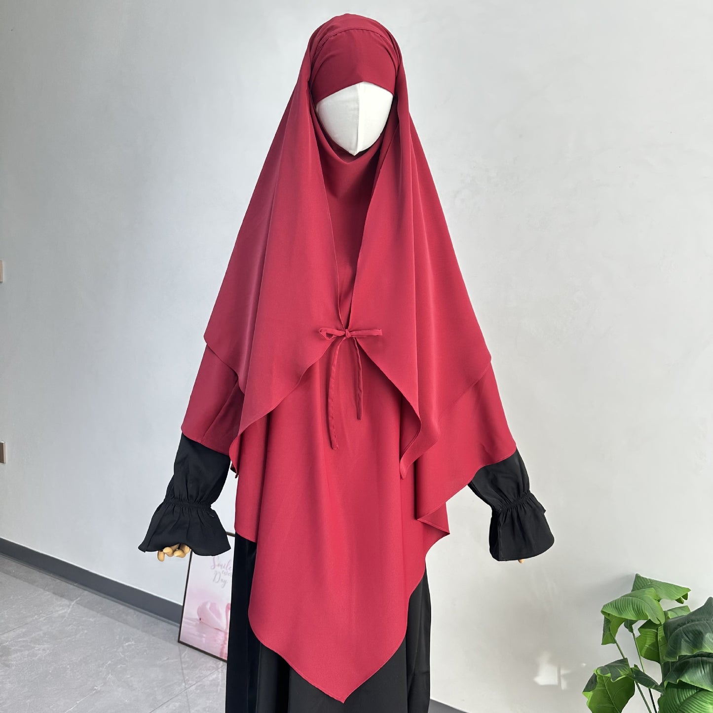 Middle East Turkey Solid Color Double-layer Headscarf
