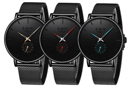 Men's mesh belt quartz watch