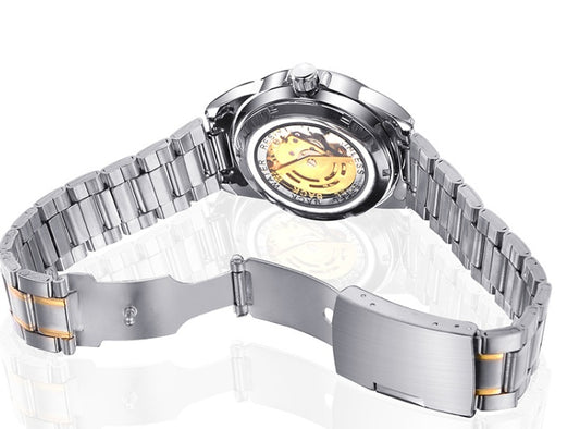 New high-end fashion steel belt automatic hollow mechanical watch