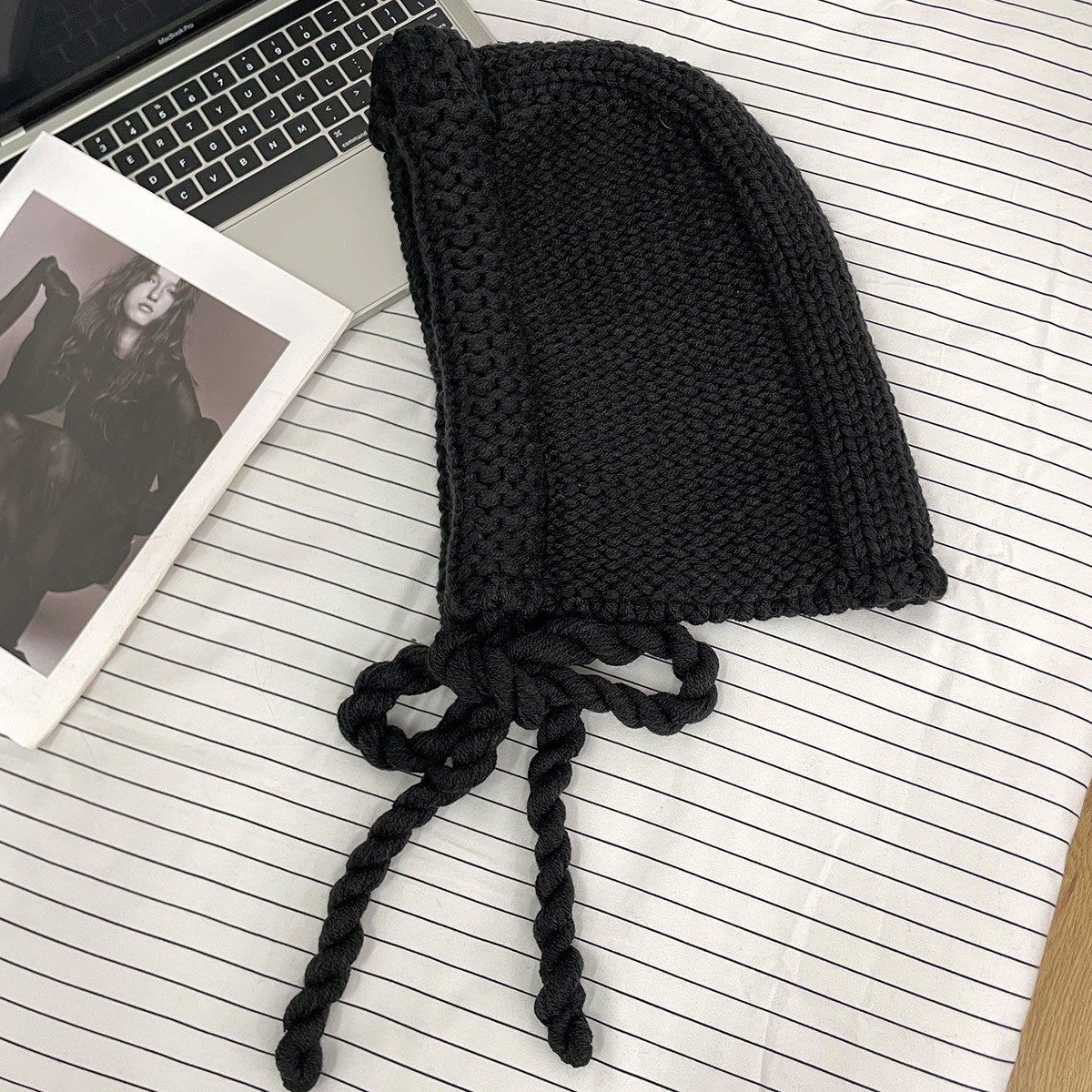 Winter Warm Half Wrapped Knitted Coarse Wool Hat