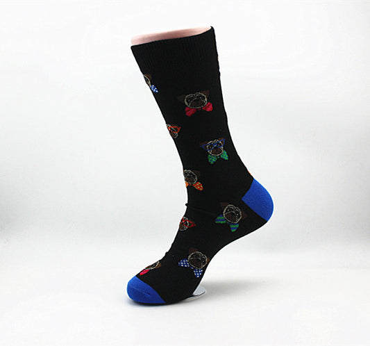 Pu Cotton European And American Style Mid-calf Length Men's Socks Personality