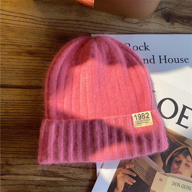 Solid Color Digital Ins Knitted Hat For Warmth