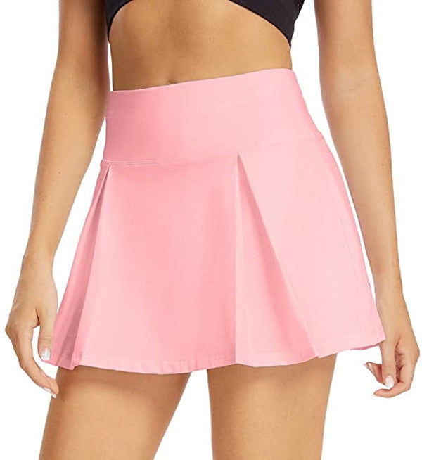 Antireflekterende Fitness Yoga Plisseret Halvlang Badminton Sportsnederdel
