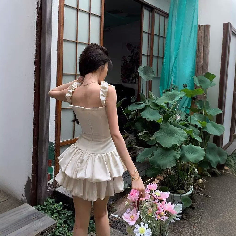 Solid-color High-waisted Chic Summer Slip Dress
