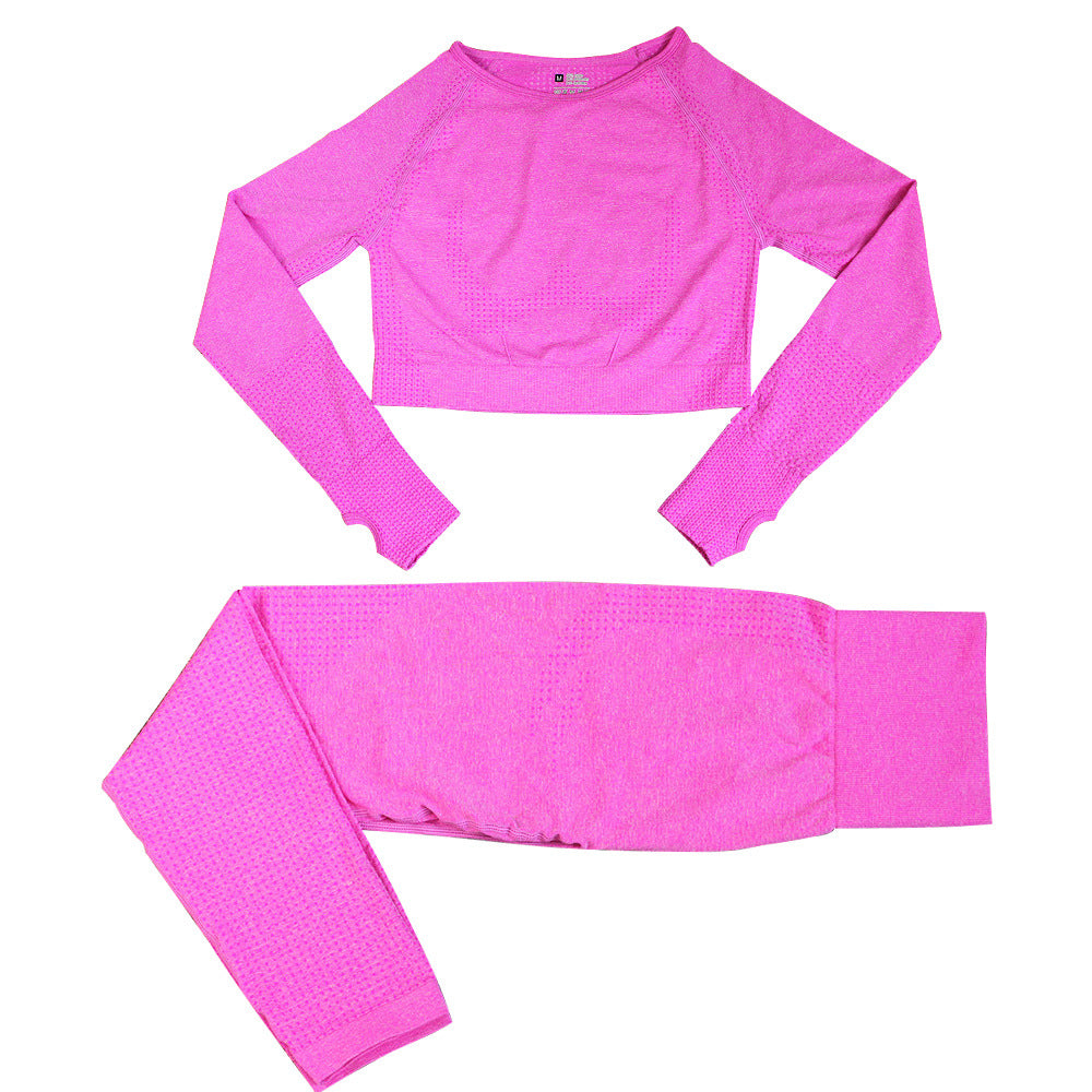 Seamless Knitted Dot Yoga Suit For Women
