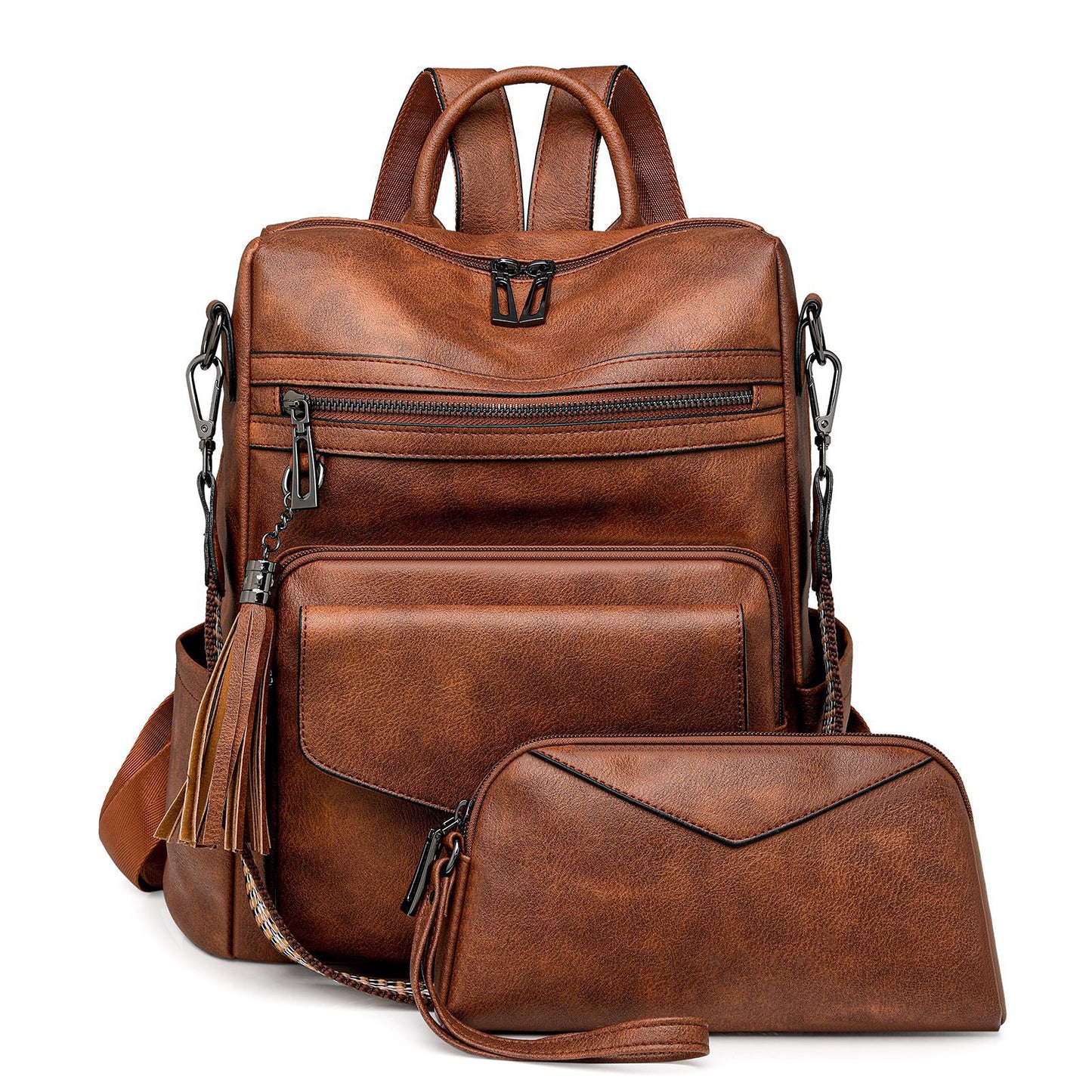 Retro Versatile Women's Backpack With Two-tone Fringe
