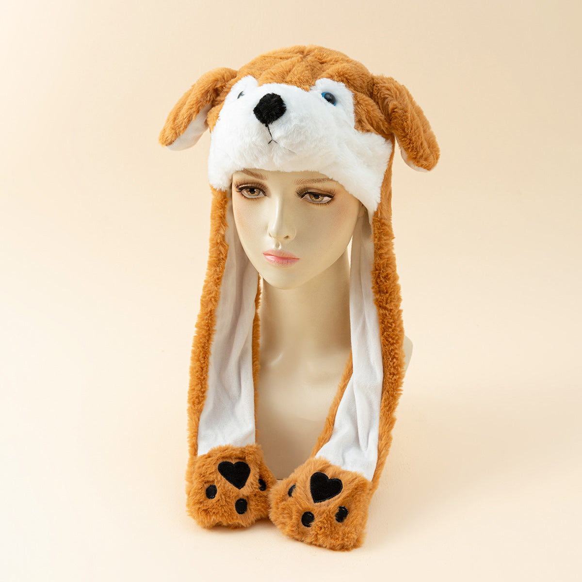 Autumn And Winter Cute Animal Plush Moving Ear Hat
