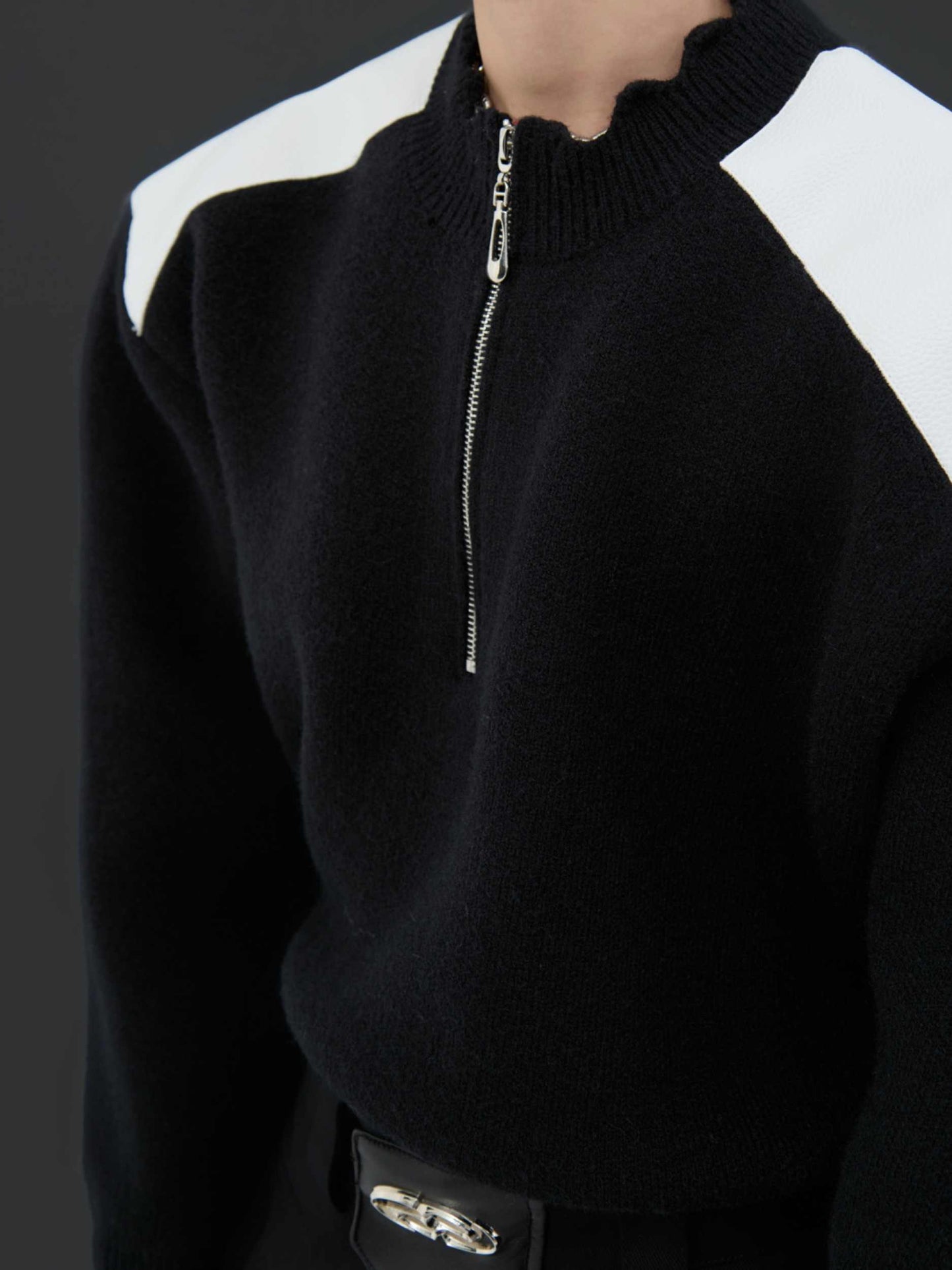 Winter Niche Deconstruction Splicing Knitwear