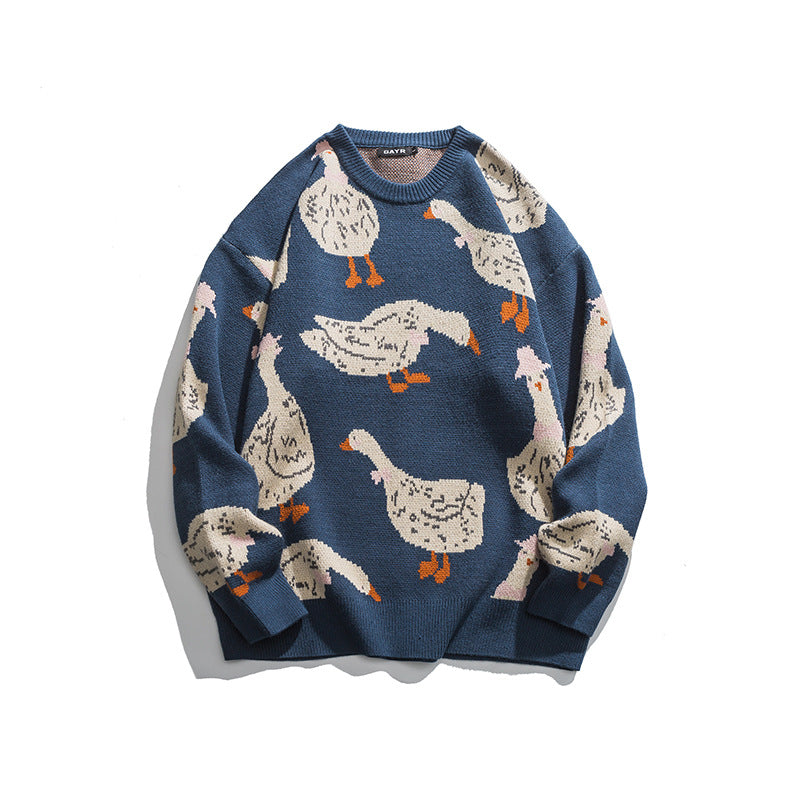 Men's Loose Round Neck Long Sleeve Sweater