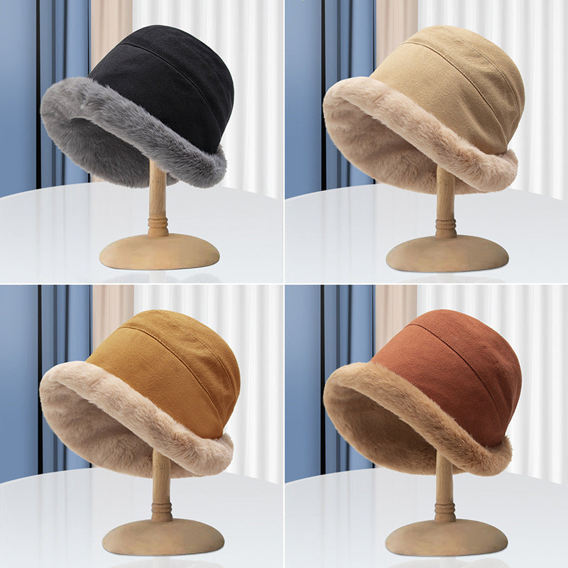 Women's Autumn And Winter Wild Fleece-lined Thickened Bucket Hat