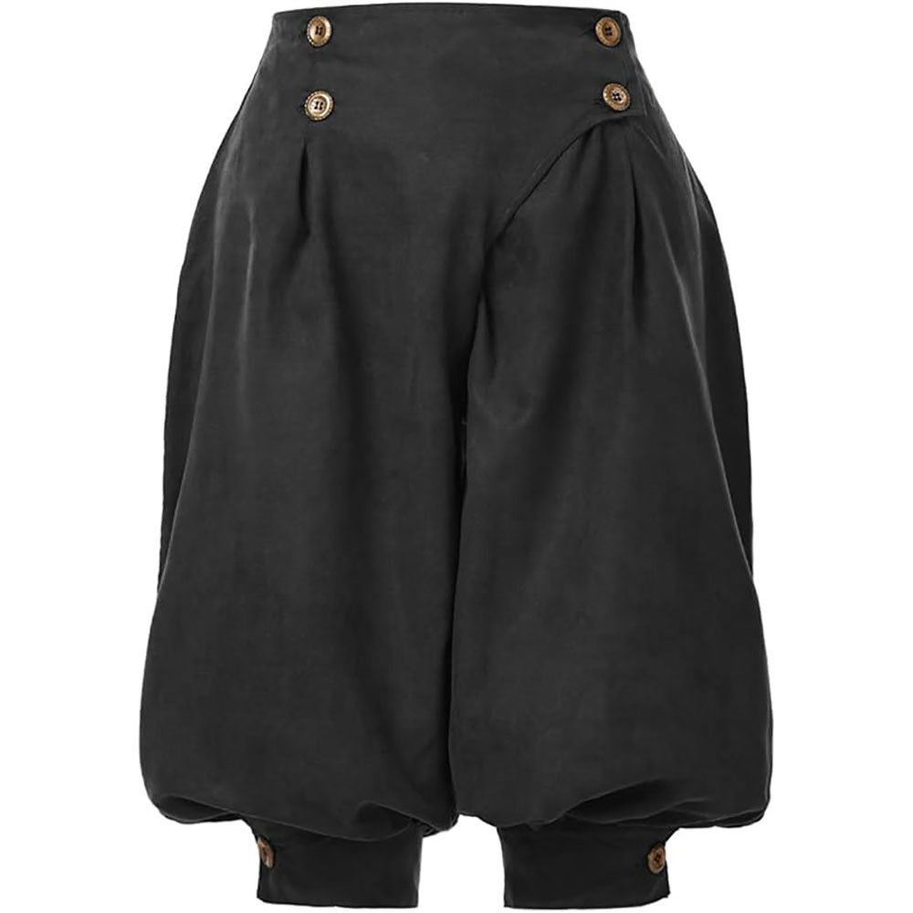 Medieval Renaissance Retro Pirate Suede High Waist Double Breasted