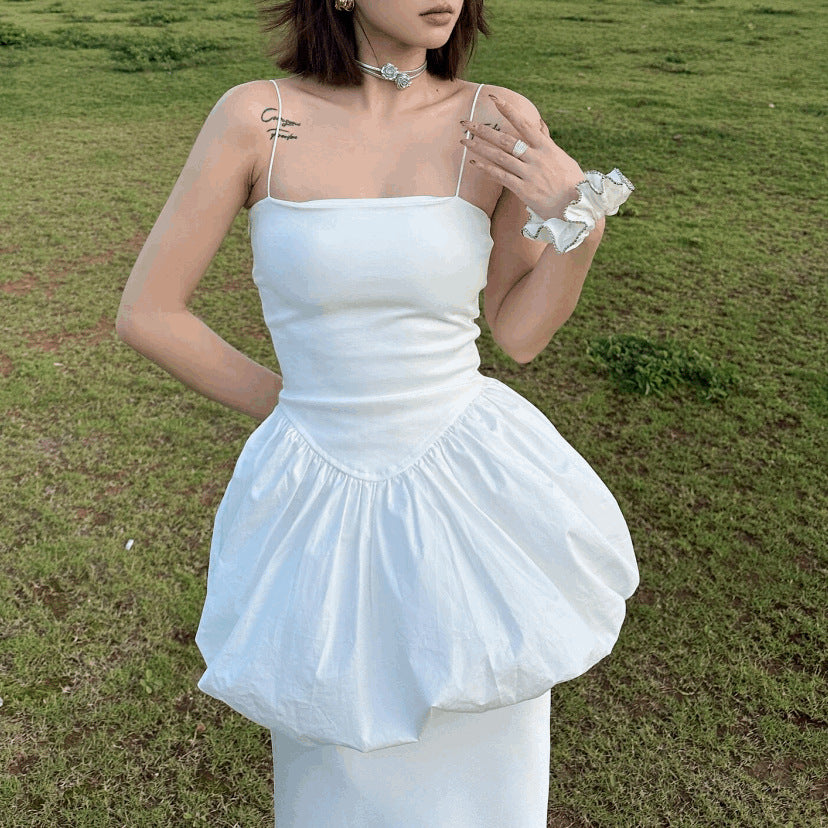 Strap Top Mermaid Gown For Exhibitions Vacation Skirt