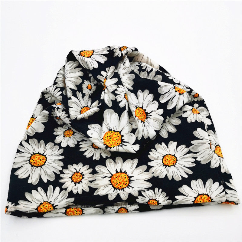 Printed Multifunctional Turban Chrysanthemum Pullover Hat For Men And Women