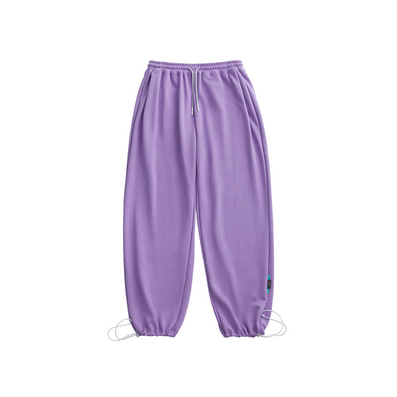 Solid Color Casual Loose Drawstring Sweatpants