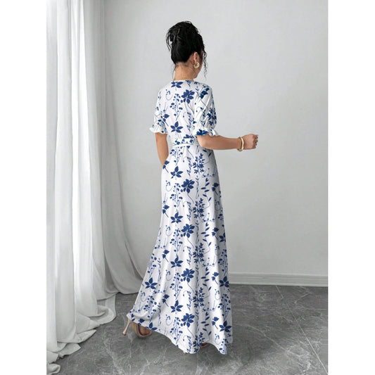 Summer Fashion Short-Sleeve Printed Dress