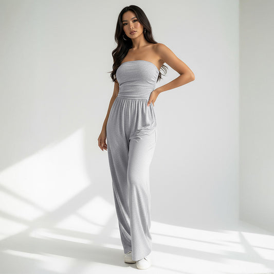 Stretchy Loose Wide Leg Jumpsuit Pants