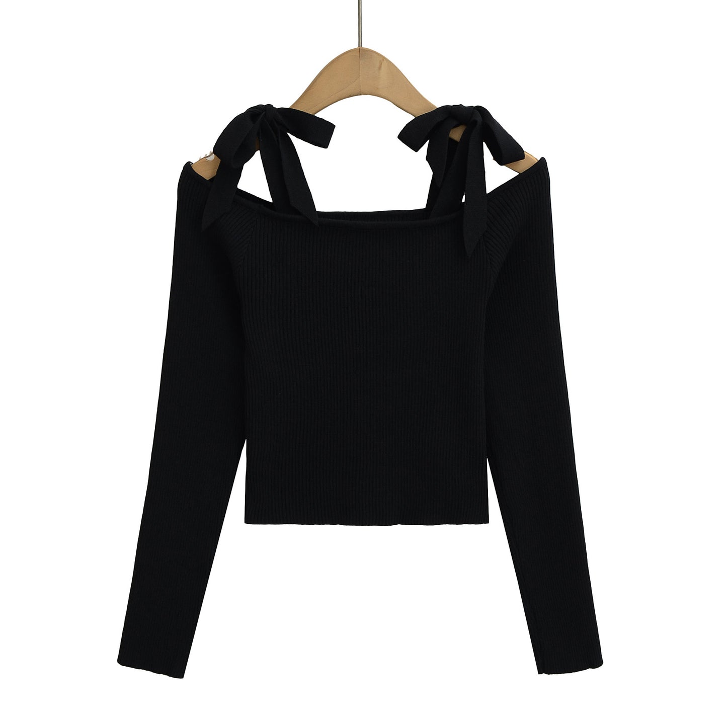 Sexet stropløs snøre-off-shoulder strik