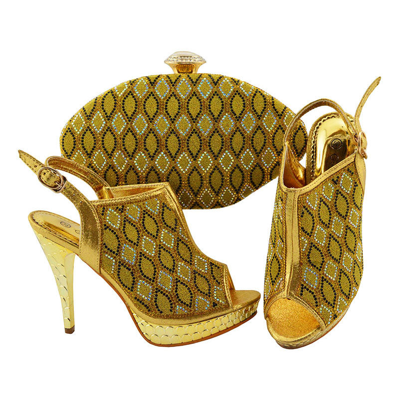Stiletto European And American Spot Fish Mouth High Heeled Shoes Messenger Bag