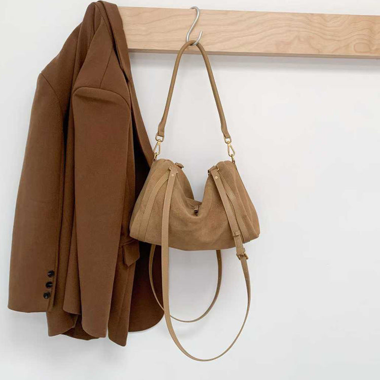 Autumn And Winter Vintage Matte Cowhide Boston Bag Shoulder Crossbody
