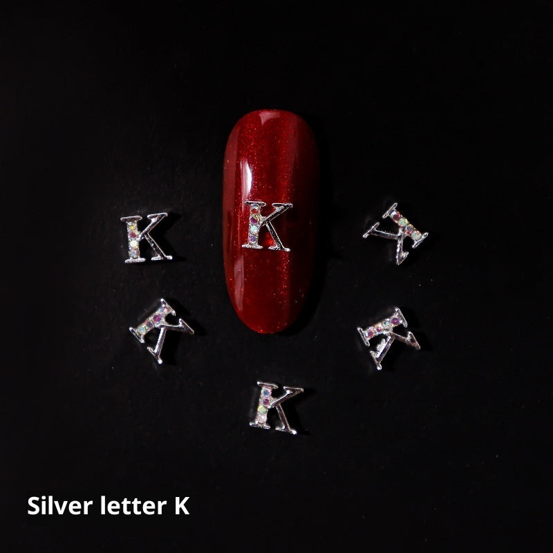 Nail Crystal LZ Personality 26 Letters Alloy Ornament