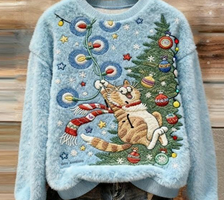 Dame sweatshirt med print