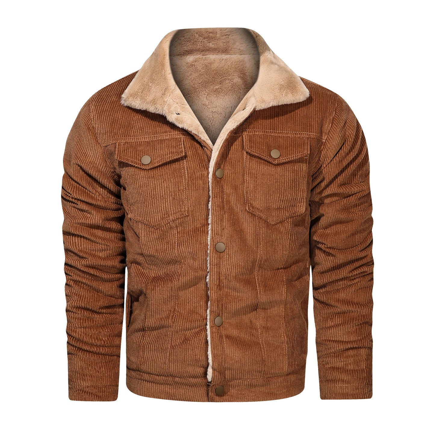 Corduroy Young Men's Jacket Casual Loose Large Size Men's Jacket Plus Velvet Thickened