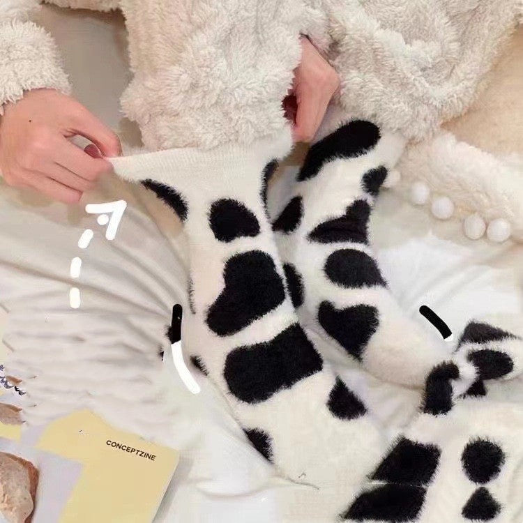 Women's Cow Spot Sleep Floor Socks