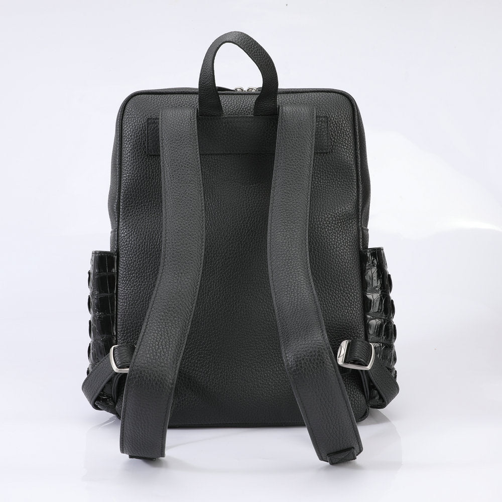 Crocodile Bone Leather Fabric Leisure Men's Real-leather Bag